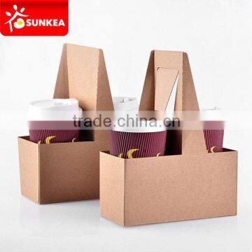 White Paper Board Coffee Cup Carrier With Handle photo-5