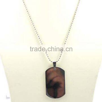 Smooth Plain Stainless Steel Dog Tags Necklace With Ball Chain
