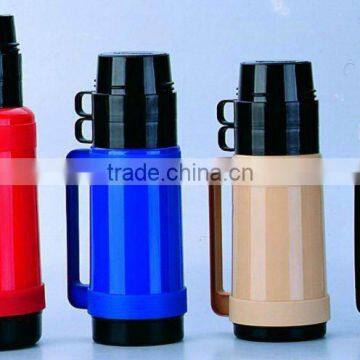 1.0liter plasticvacuum flask with two cup and easy pouring