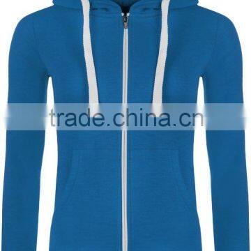 65%Cotton 35%Polyester Casual Women Plain Dyed Long Sleeve Zip Custom Different Kinds of Hoodies photo-4
