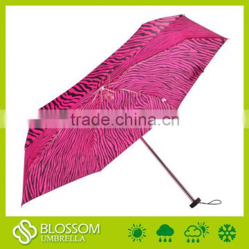 5 fold zebra-stripe printing umbrella,gift umbrella