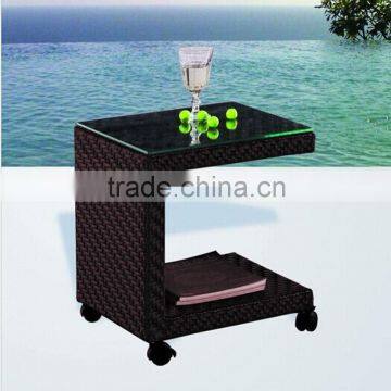 outdoor & indoor auminum rattan side table