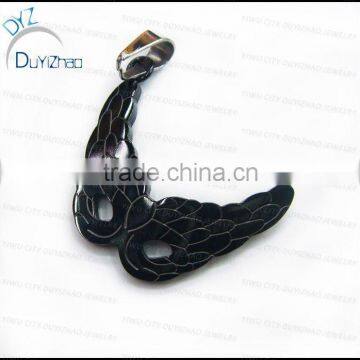 Hot sell big necklace pendant stainless steel black charms and pendants jewelry