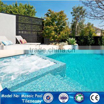 Asian popular small order cheap ceramic pool mosaic tiles blue