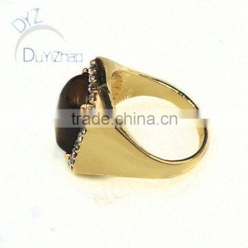 Mens Gold Ring With Tiger Eyes photo-3
