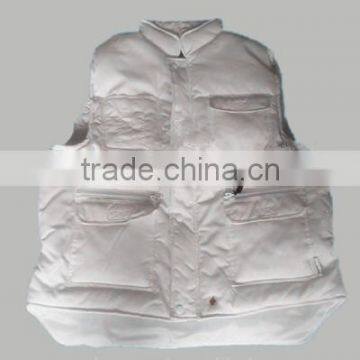 Women White Color Down Padding Winter Vest