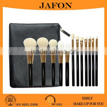 2016 new makeup brushes cosmetic gold 12pcs brush set with zipper bag