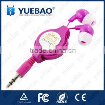 in ear Retractable Earphone