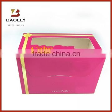 Custom cardboard paper cake box packaging cup cake box with handle window