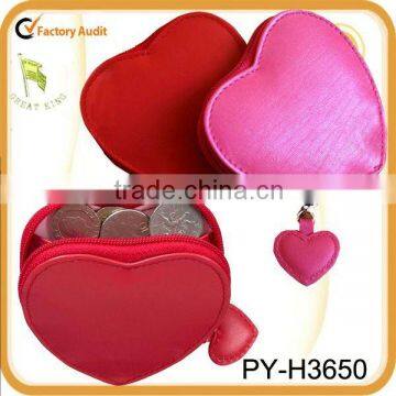 small leather heart purse