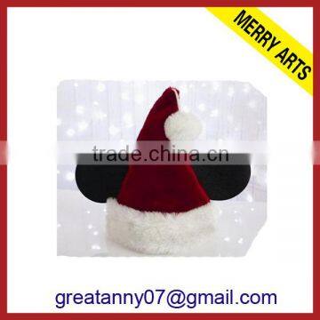 Express Hot Sale New X'mas Design Christmas Hat Headband Mouse Christmas Plush Santa Hat Wholesale