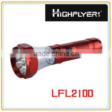 Red multifunctional aluminium camping torch