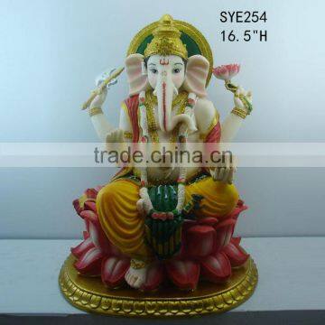 Polyresin marble ganesha murti with riddhi siddhi