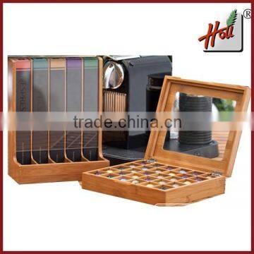 Custom bamboo Nespresso coffee capsule organiser HCGB30N