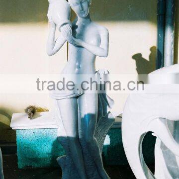 Naked Sex Girl Statue White Marble Stone Hand Sculpture Carved