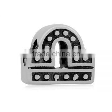 Wholesale 12 Constellations Totem Vintage Tone Stainless Steel Big Hole European Charm Beads Jewelry Accessories SEB-LG527