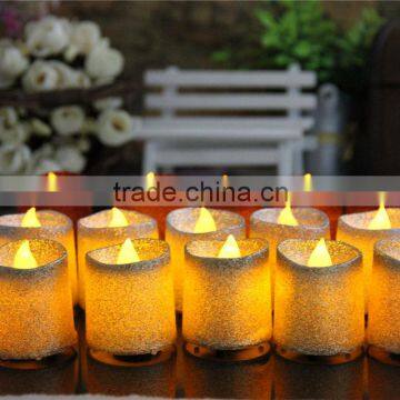 wave top shape led glitter tea light candle