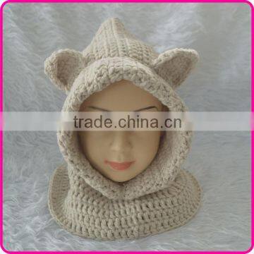 High quality handmade baby crochet animal hood hat kids funny animal winter hat personalized winter hats