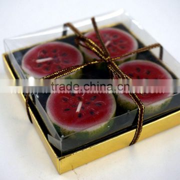 half pcs watermelon fruit shape scented candle