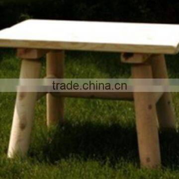 Wooden round legs 28"h Cedar log end table