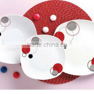 Ceramic square dinner set imported from China, chinese tableware