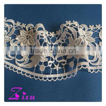 Knitted Technics and Elastic / Eco-Friendly / Water Soluble Feature Big Flower Gallon Elastic Lace Trim