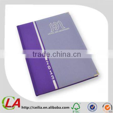 Custom Embossed Cardboard Cover With Metal Corner Decoration Book