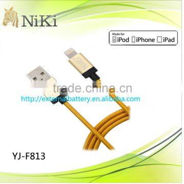 Fabric braided USB cable for iphone6, USB data cable for iphone5/ipad4/ipad air