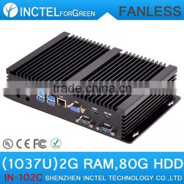 2015 Desktop server industrial mini pc with 2 COM 4 USB 3.0 Intel Celeron 1037u processor with 2G RAM 80G HDD