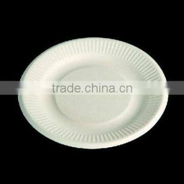 8" paper pulp/bagasse plate disposable biodegradable plates