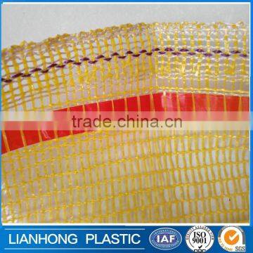 Yellow Leno Drawstring Mesh Bag For Packing Potato