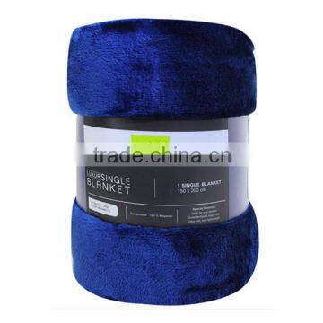 Super cozy soft polyester micro plush fleece blue throw