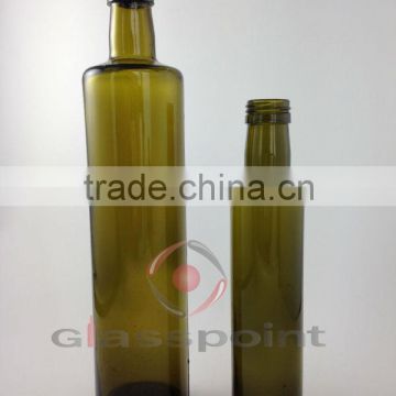 750ml 1000ml round dark green dorica olive oil glass bottles with metal lid