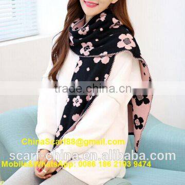 Wool flower scarf wholesale