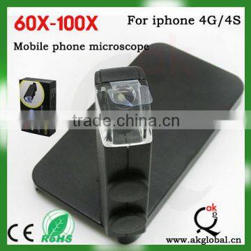 60X-100X Microscope Magnifier Micro Camera Lens for Phones with Battery