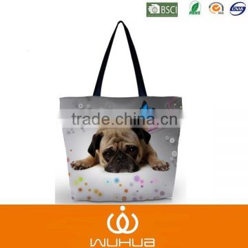 animal big dog Eco friendly and durable canvas shopping bag