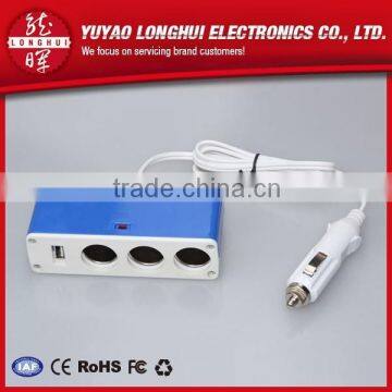 Universal Portable New Triple car extension socket with USB Port