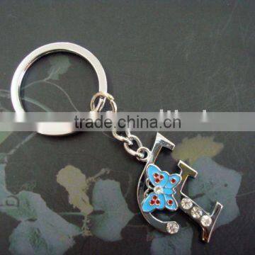 Charm Keychain with butterfly shape and diamond