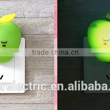 wholesale plastic led night light, apple shape led night light,suit to children bedroom