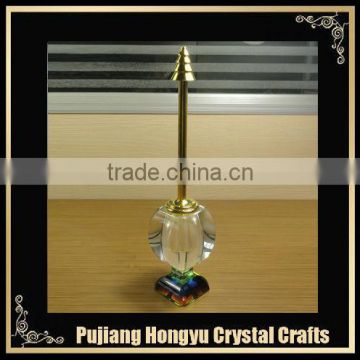 antique crystal perfume bottle manufacturer with Yellow metal top