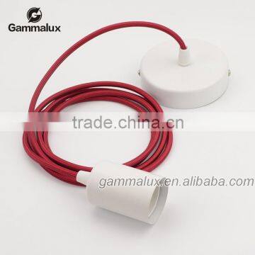 Spray Painting White Ceiling Rose / Braided Iron Lamp Holder Pendant Light Fitting Kit photo-2