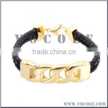 leather infinity bracelet gold link clasp wholesale jewelry China