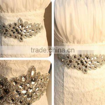 Crystal Mesh Fabric Rhinestone Trim Crystal Appliques for Wedding Dresses Sash Belt/Headband photo-3