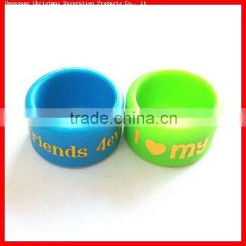 Beautiful cheap silicone rubber finger ring with promotion gifts