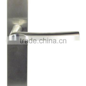 Modern stainless steel door handle with round plate