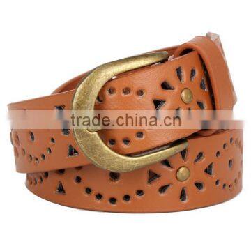 Brown Rivet Studded Belt For Female Leather SWF-15062934 photo-2
