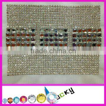 24 rows rhinestone trimming with pearl lrhinestone mesh