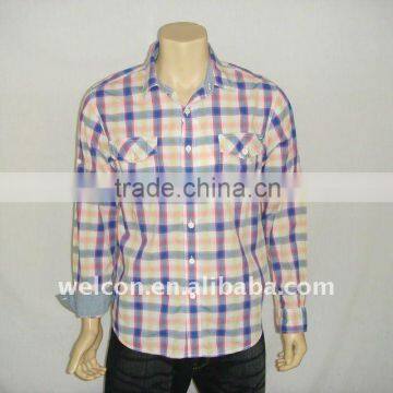 Men's casual plaid shirt