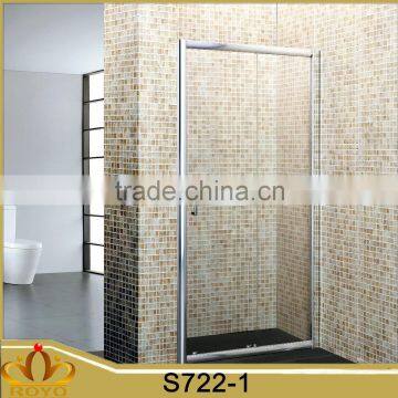 satin aluminium alloy profile bathroom sliding shower door with side panel