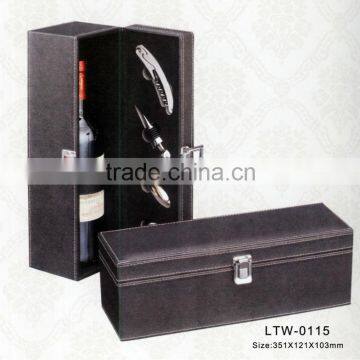 Premium Leather Custom Wooden Wine Gift Boxes